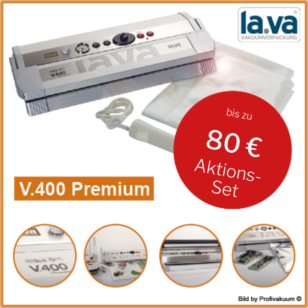 Lava Profi Vakuumiergerät V.400 Premium Vakuumgerät Profi auch für Gewerbe 
